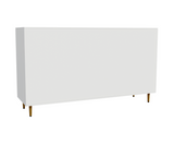 Snug Solid Wood White Sideboard Cabinet, Back View.