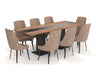 Velorise Dining Table and Chairs Set, Dark Brown Finish.