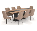 Velorise Dining Table and Chairs Set, Mocha Finish.