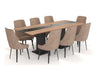 Velorise Dining Table and Chairs Set, Mocha Finish.