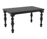 Velostine Wooden Dining Table - 6 Seater, Black Finish.