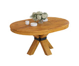 Viston Extendable Round Dining Table - 4 to 6 Seater, Isometric View.