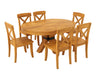 Viston Round Extendable Dining Set, 6 Seater Isometric Top View.