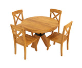 Viston Round Extendable Dining Set, Isometric Top View.