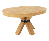 Viston Extendable Round Dining Table - 4 to 6 Seater, Natural Finish.