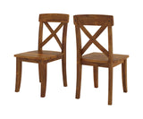 Viston Wooden Dining Chairs Set of 2 - Dark Brown Finish