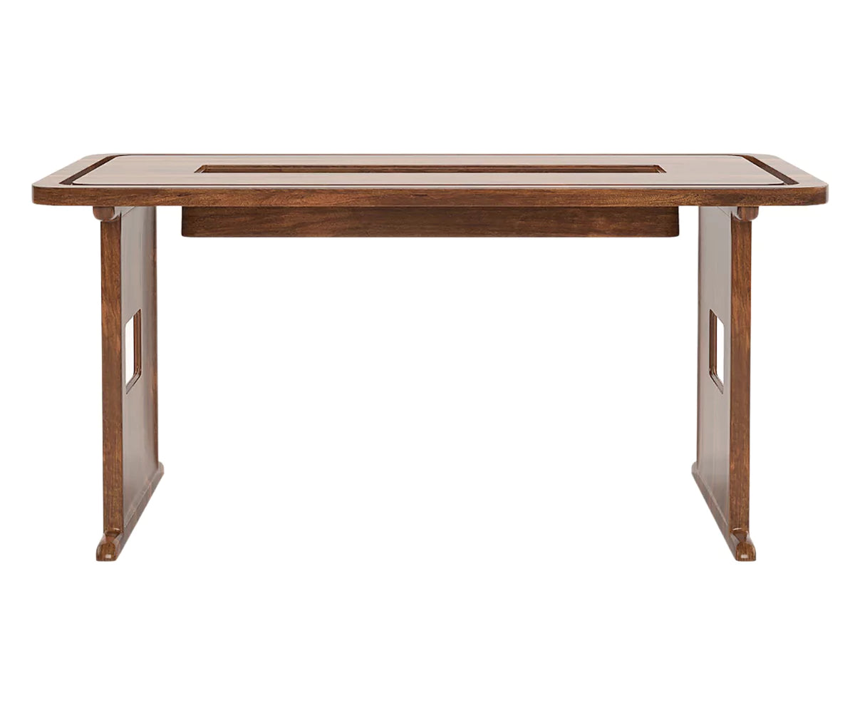 Vornax Dining Table with Bench and 4 Chairs - Only Table Front Angle