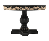 Zyvra Luxury Solid Wood Round Dining Table in Black Finish