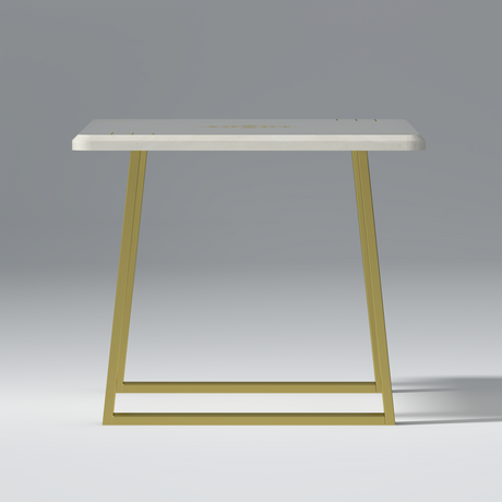 Oliver Oasis Stone Dining Table Stone Marble In White and Golden