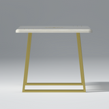 Oliver Oasis Stone Dining Table Stone Marble In White and Golden