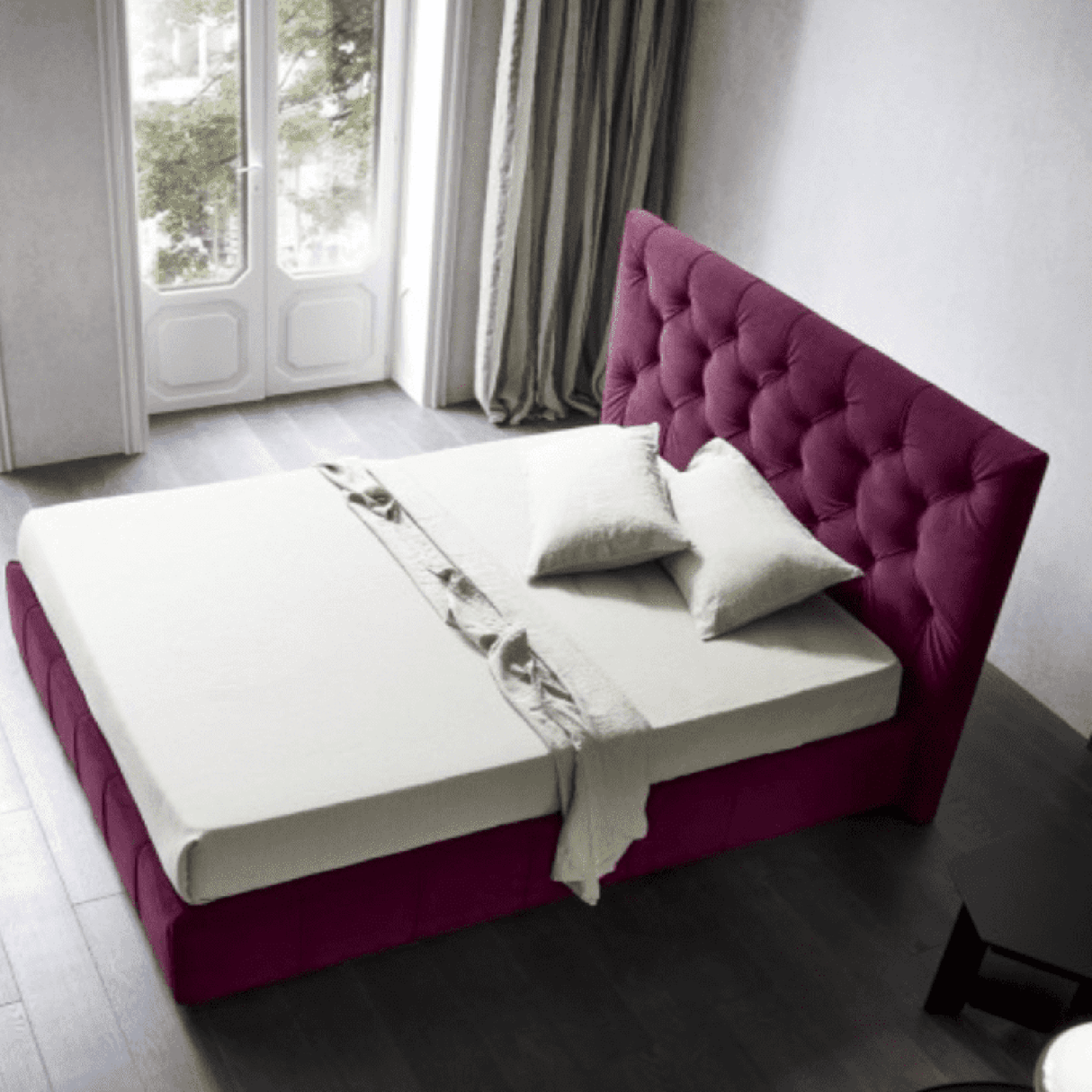 Voyage Upholstered Bed in purple Colour With Box Storage