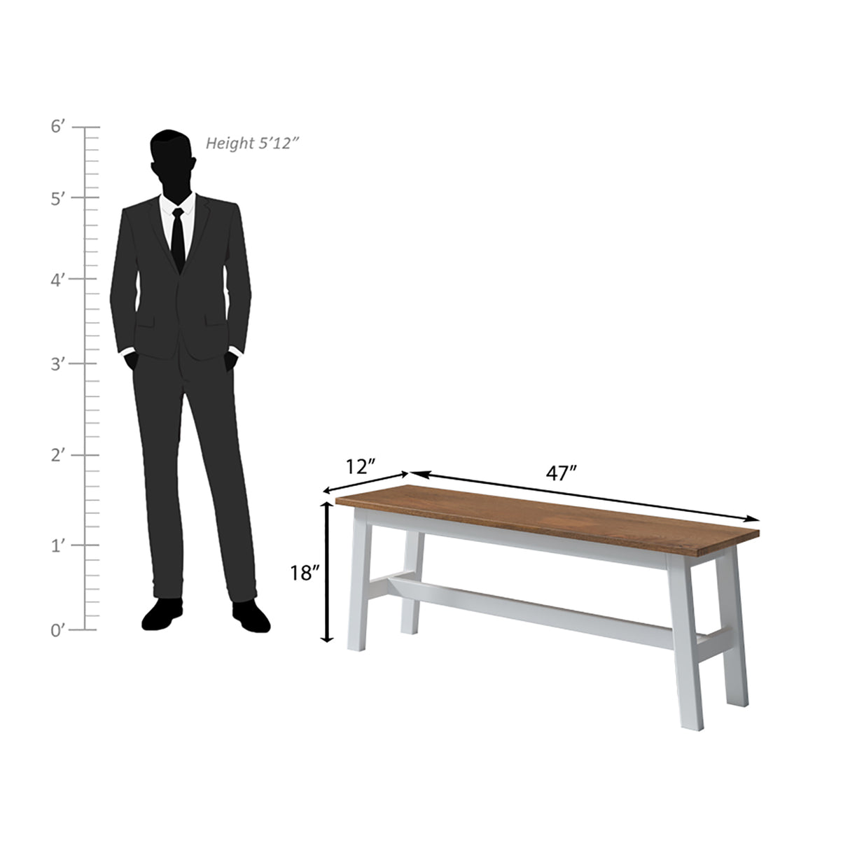 Flay Mango Wood Dining Table Set(6 Seater) In Natural White