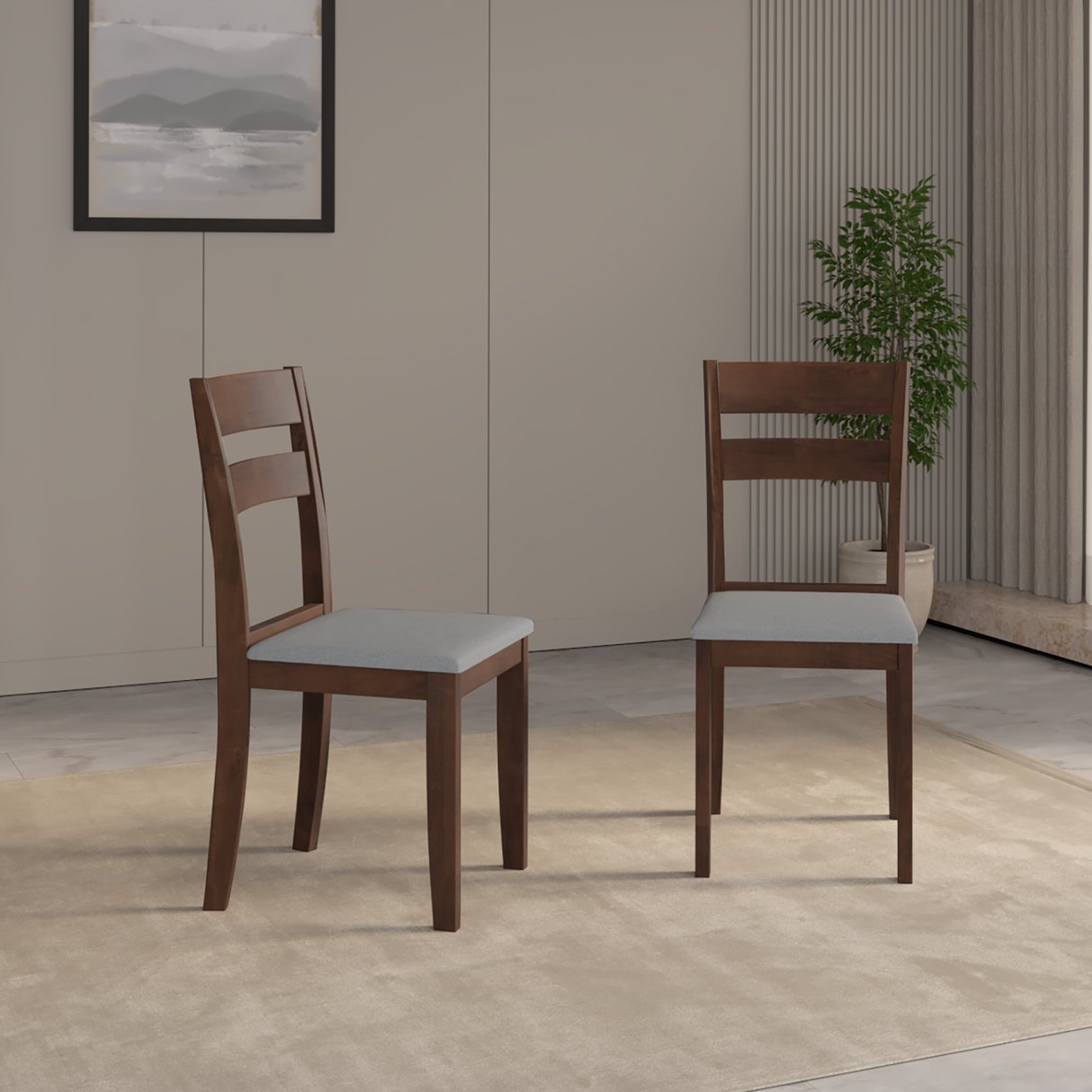 Redzepi Mango Wood Set of 2 Chair In Walnut