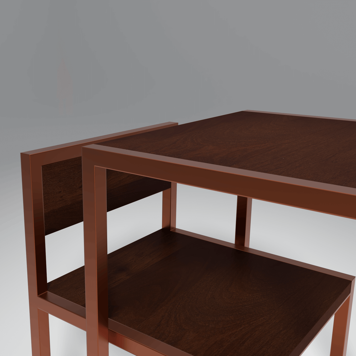 Merria Iron And Sheesham Wood Study Table Set