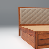 Eleganz Sheesham Wood Bed with Box Storage in Maharani Colour