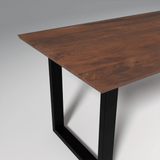 Viscus Iron And Sheesham Wood Dining Table In Reddish Walnut (6 Seater)