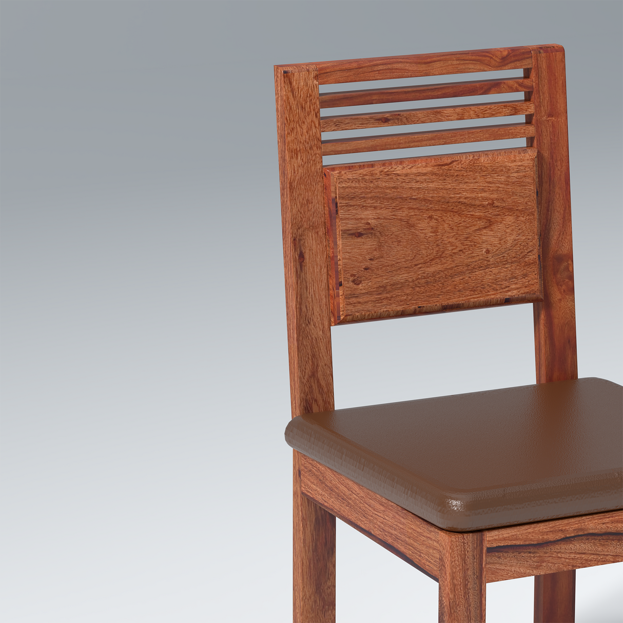 Velour Sheesham Wood dining chair In Reddish Walnut Color