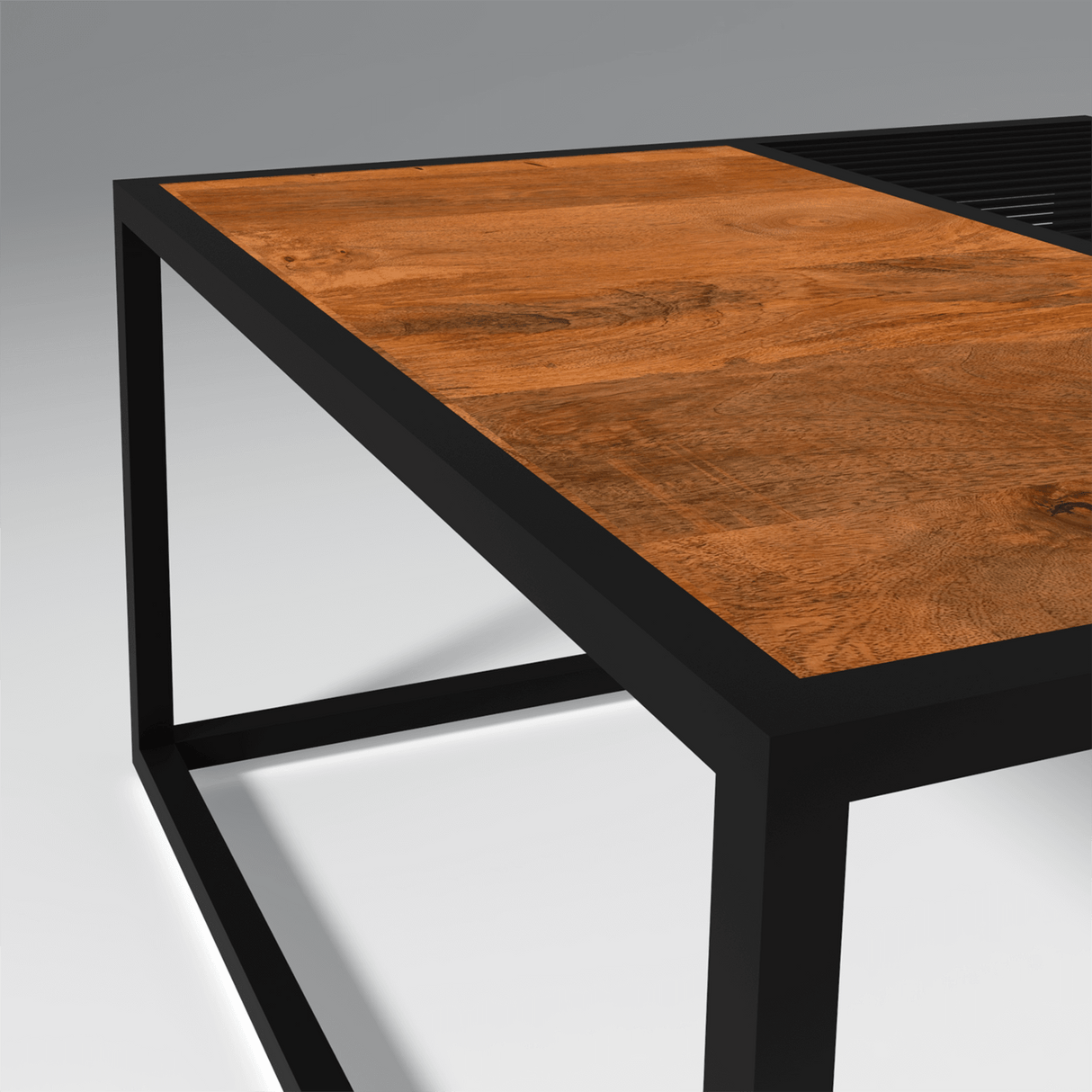 Choptic Iron And Mango Wood Coffee Table In Light Cheery