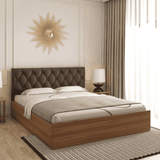 Affluence King size Upholstered Bed in Brown Colour With Box Storage