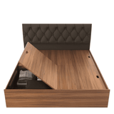 Affluence King size Upholstered Bed in Brown Colour With Box Storage