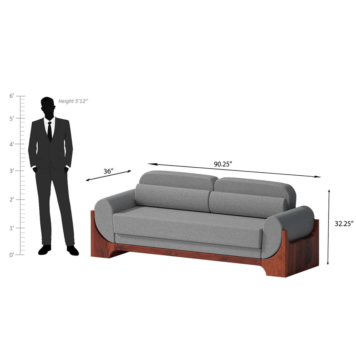 Easelounger Sheesham Wood Sofa