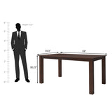 Oliver Mango Wood Dining Table 4 Seater In Walnut Finish