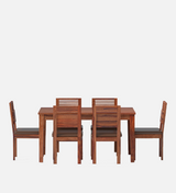 Velour Sheesham wood dining set in Reddish walnut Color with 6 Seating