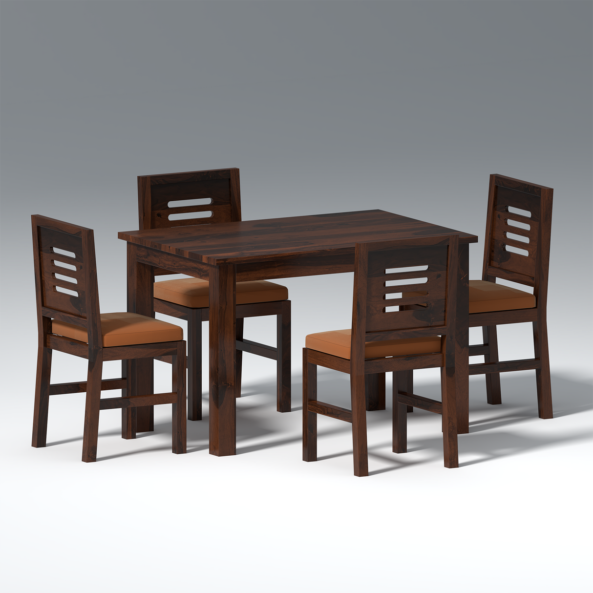 Gagnaire Brown Dining Set 4 Seater In Brown Color