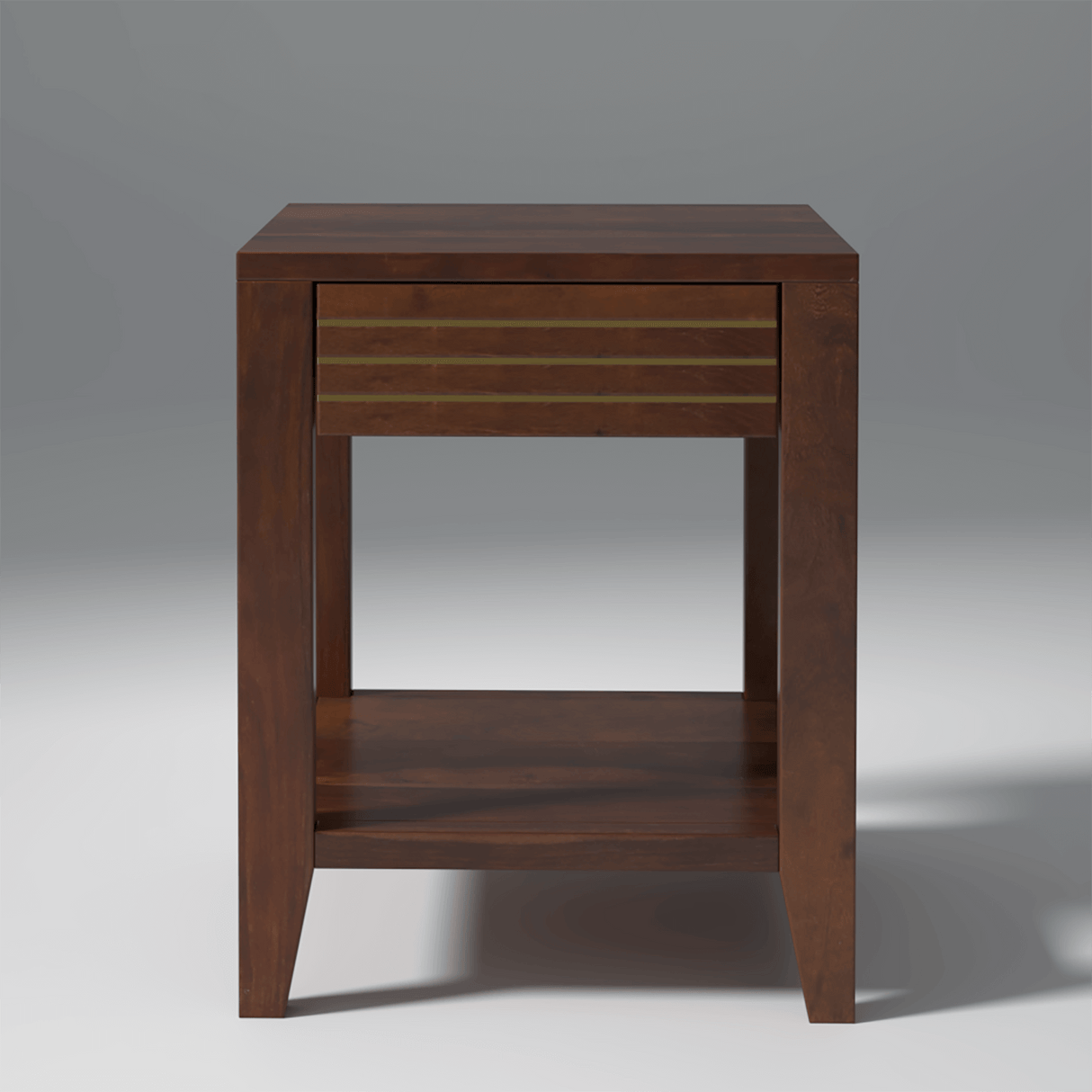 Garazzo Sheesham Wood Bedside Table In Light Rosewood