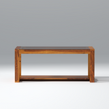 Cortado Curve Sheesham Wood Coffee Table In Light Honey Color