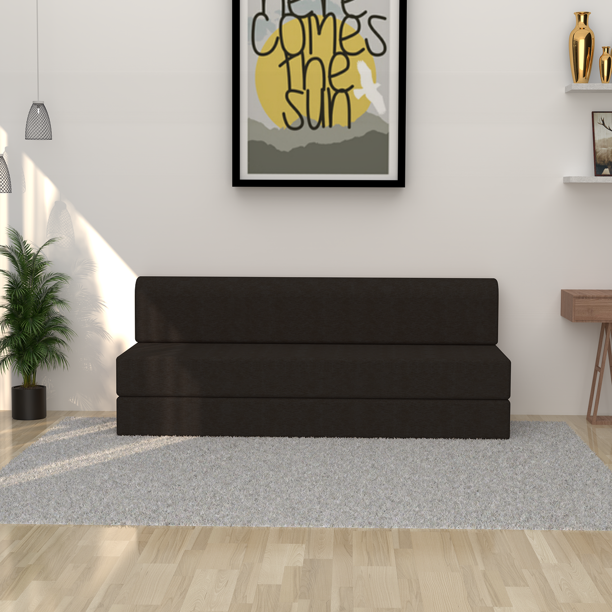 ComfortCraft Foam Sofa Cum Bed Without Box Storage