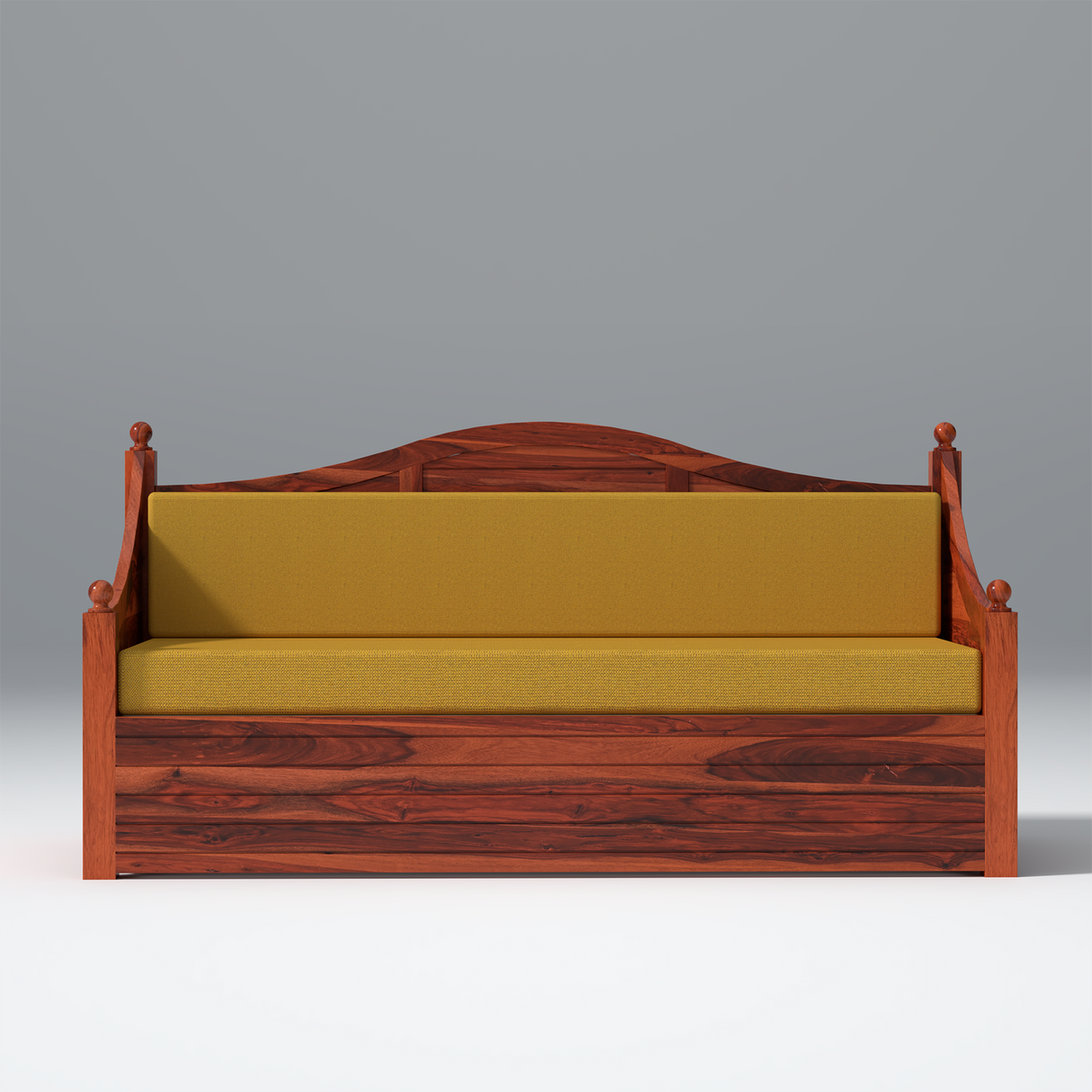 Noddings Nest Sheesham Wood Sofa Cum Bed In Reddish Rosewood