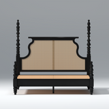 Revive Mangowood Bed Without Box Storage in Black Colour