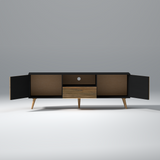 Canyon Mango Wood and MDF TV Unit in Natural and Black Colour