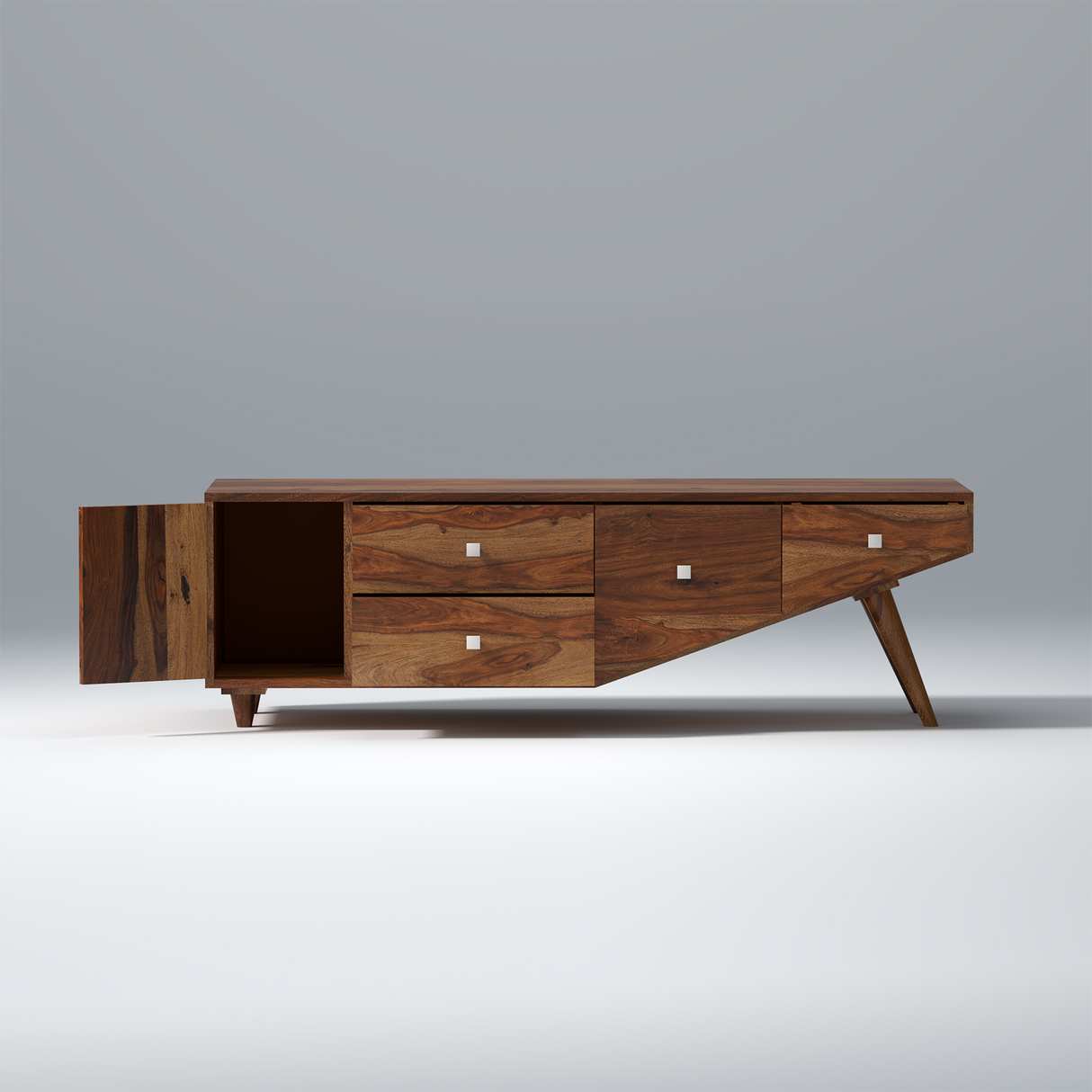 Willow Sheesham Wood TV Unit in Light Walnut Colour