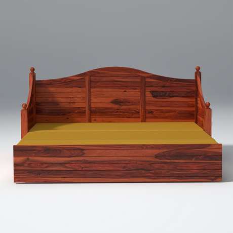 Noddings Nest Sheesham Wood Sofa Cum Bed In Reddish Rosewood