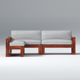 Eirini L Shape Sheesham Wood Sofa In Light Honey