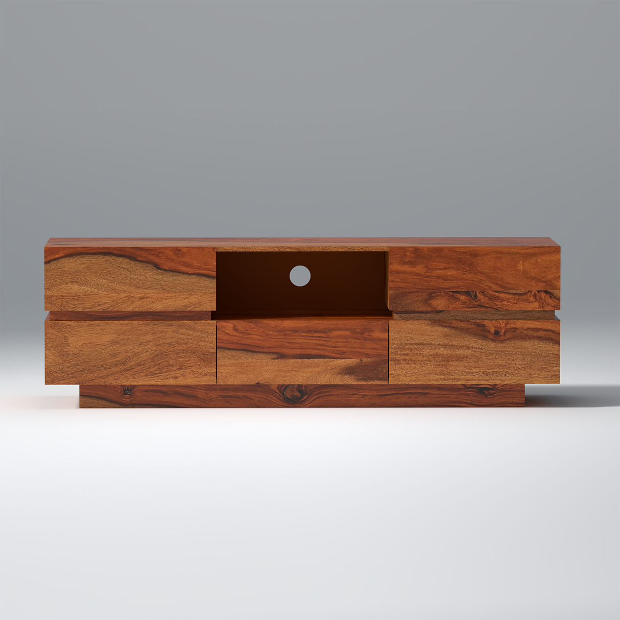 Beacon Sheesham Wood TV Unit in Light Reddish Rosewood Colour