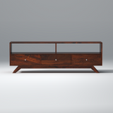 Cosmos Sheesham Wood TV Unit in Dark Maharani Colour