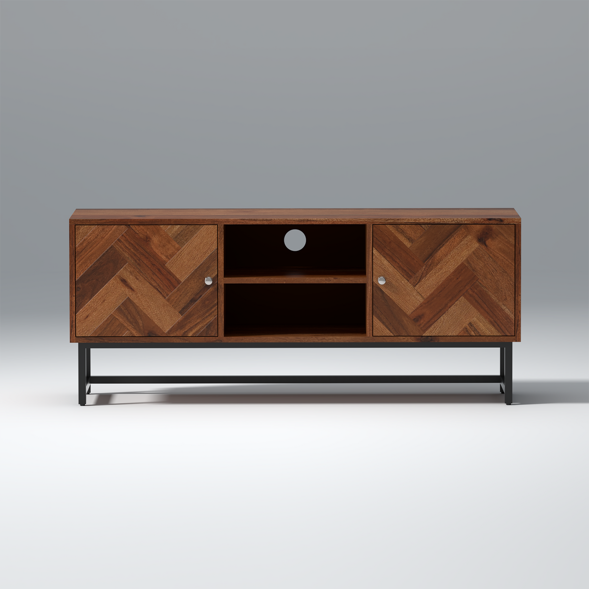 Emerge Sheesham Wood TV Unit in Light Walnut Colour