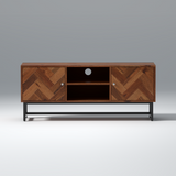 Emerge Sheesham Wood TV Unit in Light Walnut Colour