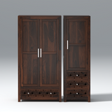 Summita Three Door Sheesham Wood Wardrobe in Walnut Colour