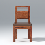 Velour Sheesham Wood dining chair In Reddish Walnut Color