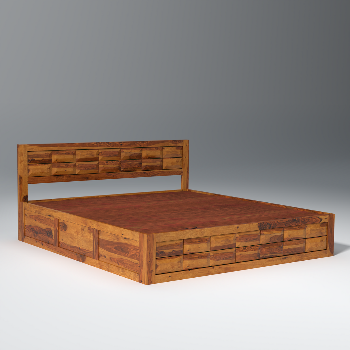 Arcadia Sheesham Wood Storage Hydraulic Bed 