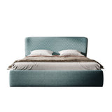 Maison King size Upholstered Bed in Teal Colour With Box Storage