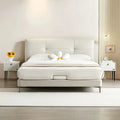 Sylfort upholstered bed in leatherette fabric & white colour Without Box Storage