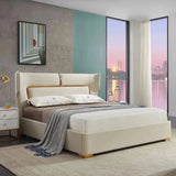 Pinecrestor Upholstered Bed in beige Colour With Box Storage