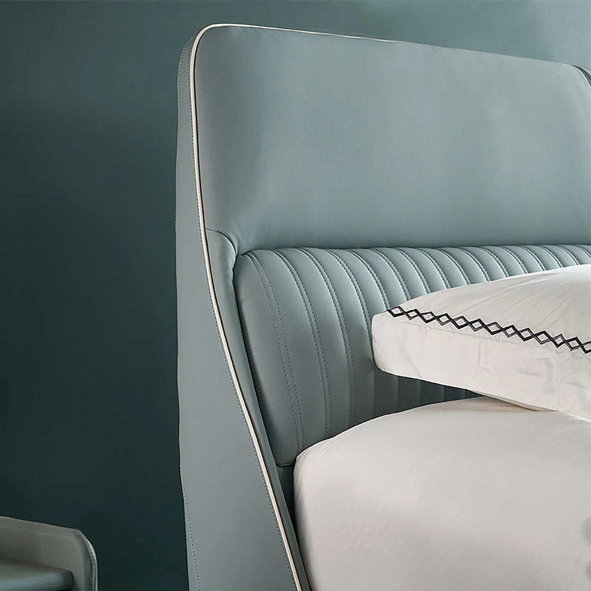 Eclipse Upholstered Bed in aqua Colour Without Box Storage