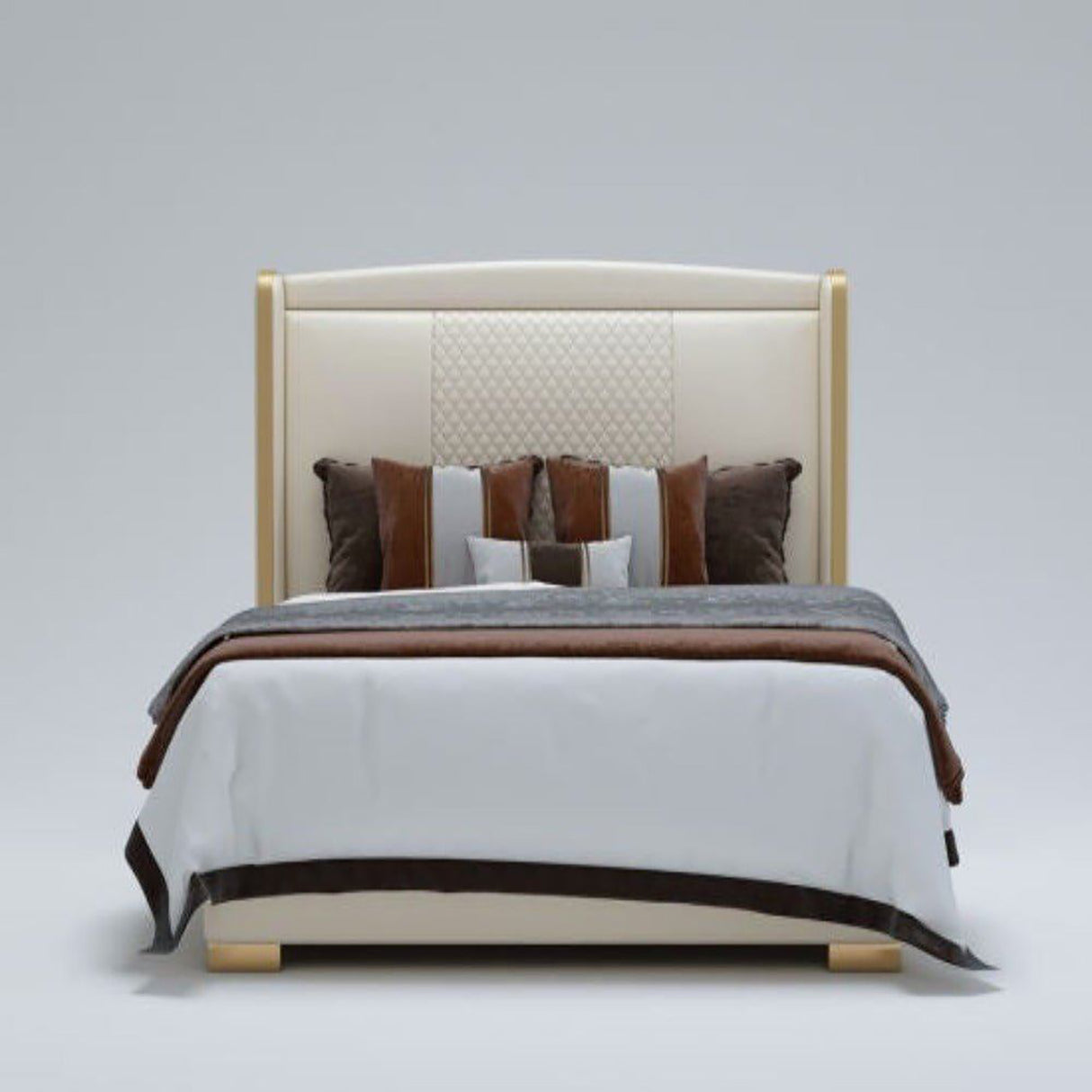 Celestial Upholstered Bed in white Colour With Box Storage