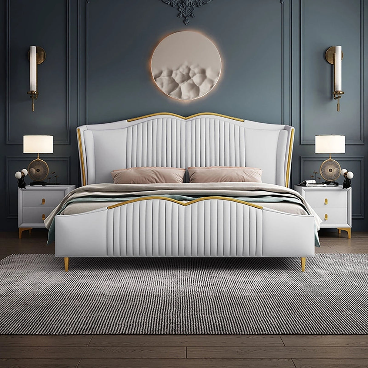 Rhapsody Upholstered Bed in grey Colour With Box Storage